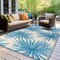 World Rug Gallery Floral Tropical Reversible Recycled Plastic 3' X 5' Blue Outdoor Rug 6075BLUE3X5 - alternate 4
